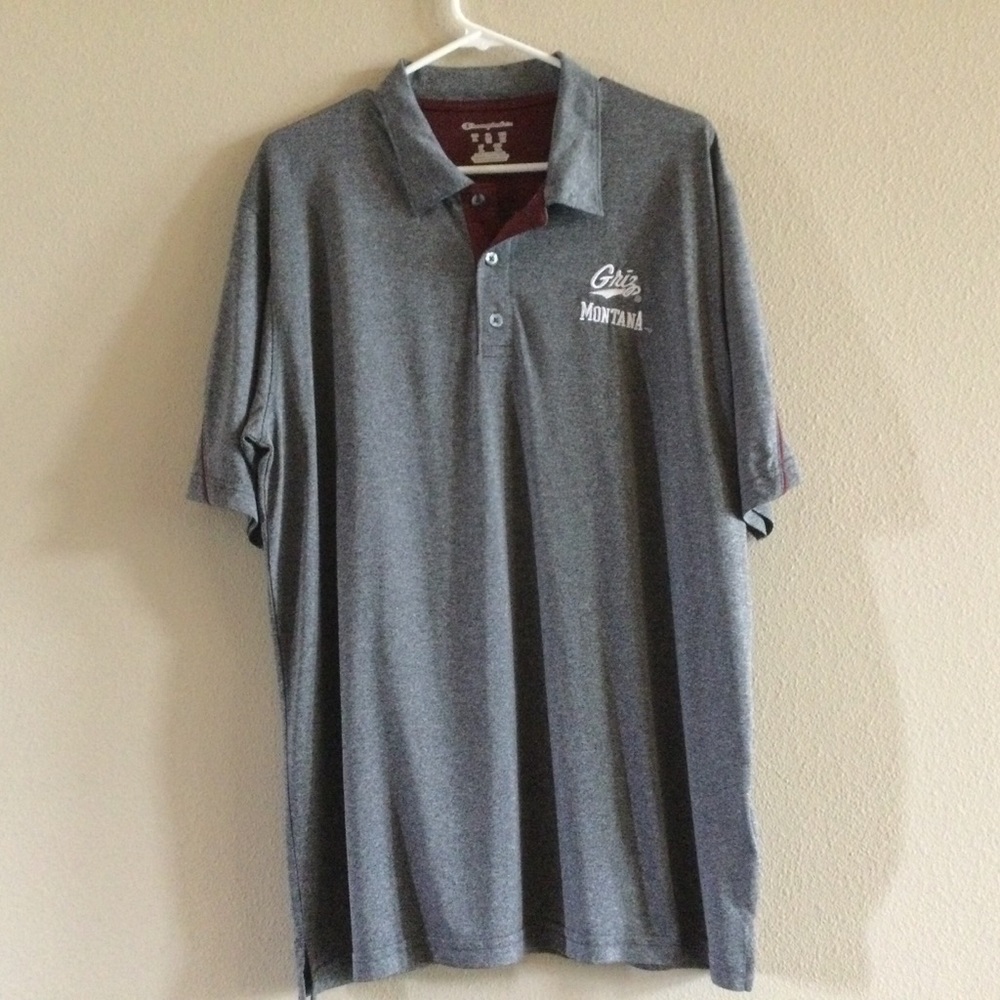 ✔️University of Montana Griz Athletic Knit Polo Shirt Mens Size XL